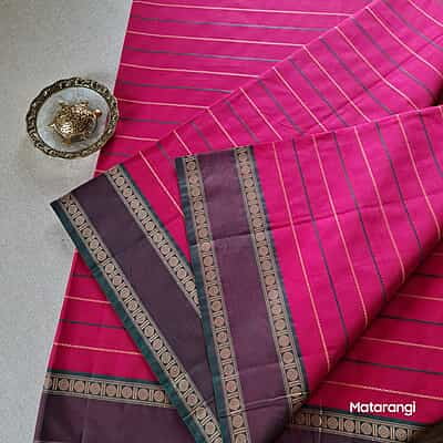 Pink Pure South Cotton Veldhari Saree