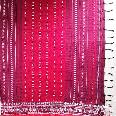 Maroon Premium Handwoven Khadi Cotton Jamdani Saree Maroon Premium Handwoven Khadi Cotton Jamdani Saree