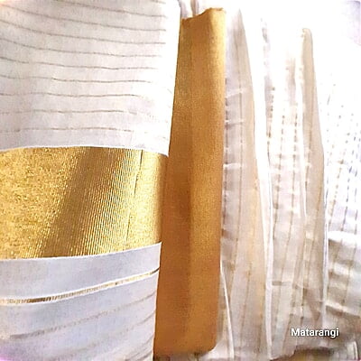 Golden Tissue Striped Dhavani Golden Tissue Striped Dhavani