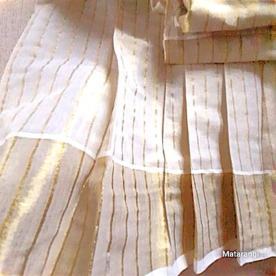 Golden Tissue Striped Dhavani Golden Tissue Striped Dhavani