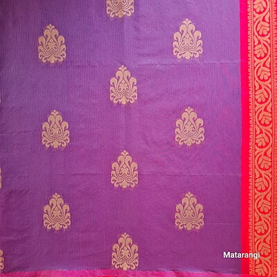 Purple Handloom Silk Cotton Saree Purple Handloom Silk Cotton Saree