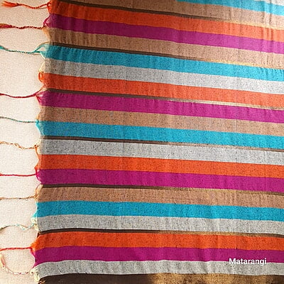 Multicolor Handloom Pure Khadi Cotton Saree