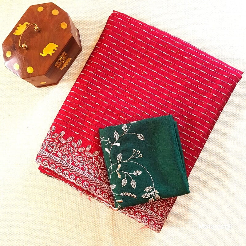 Maroon Crepe Silk Designer Saree Maroon Crepe Silk Designer Saree