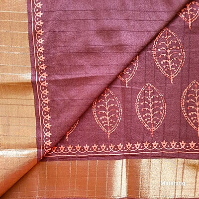 Brown Bhagalpuri Crepe Silk