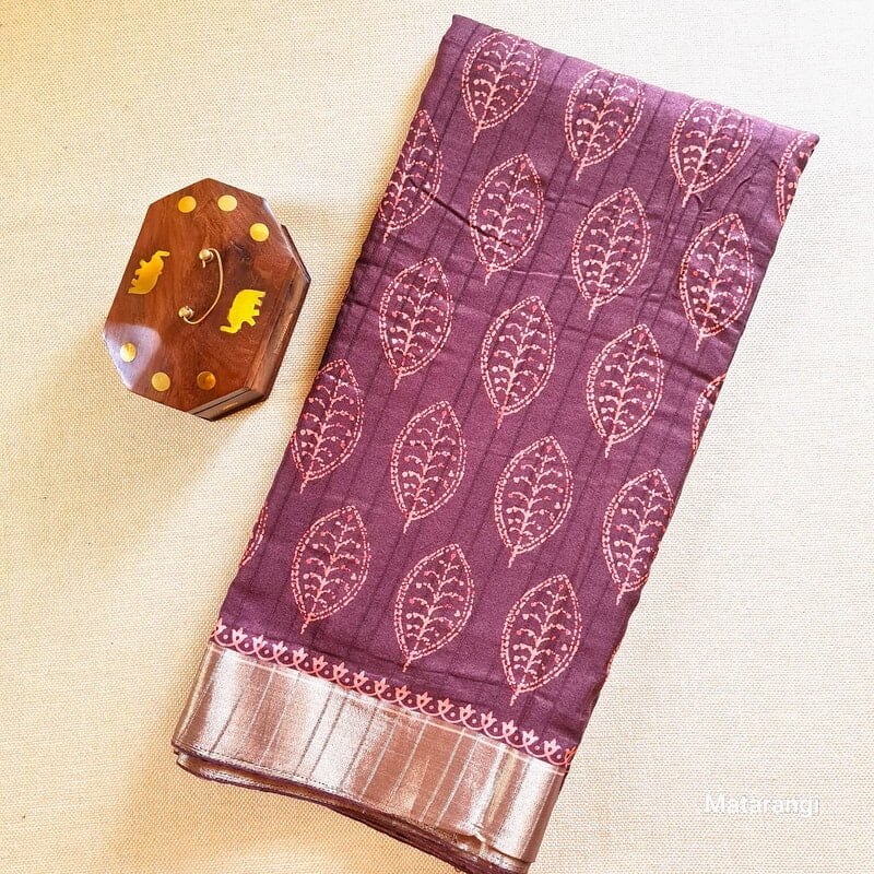Brown Bhagalpuri Crepe Silk