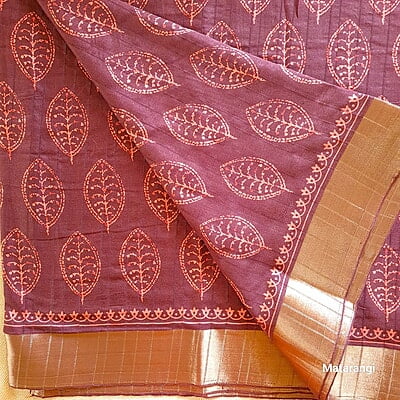 Brown Bhagalpuri Crepe Silk