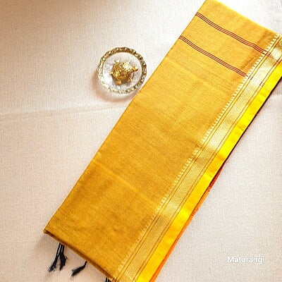 Golden Brown Handloom Khadi Saree Golden Brown Handloom Khadi Saree