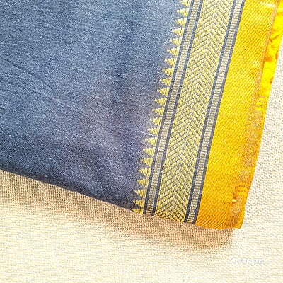 Bluish Grey Handloom Khadi Saree
