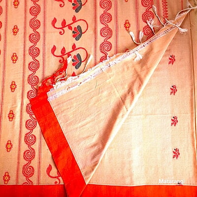 Cream Pure Cotton Handloom Jamdani Cream Pure Cotton Handloom Jamdani