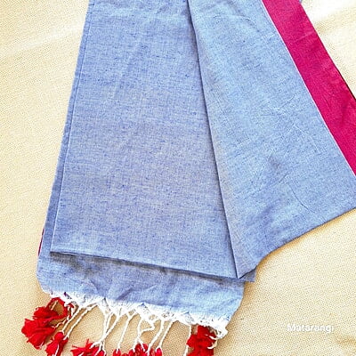 Light Blue Handloom Khadi Cotton with Blouse