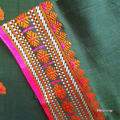 Green Premium Handwoven Pure Khadi Cotton Jamdani Saree Green Premium Handwoven Pure Khadi Cotton Jamdani Saree