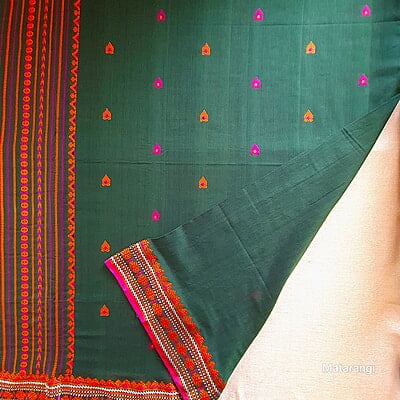 Green Premium Handwoven Pure Khadi Cotton Jamdani Saree Green Premium Handwoven Pure Khadi Cotton Jamdani Saree