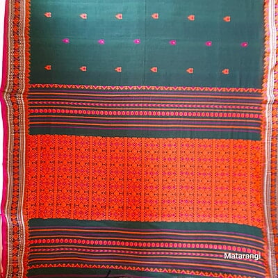 Green Premium Handwoven Pure Khadi Cotton Jamdani Saree Green Premium Handwoven Pure Khadi Cotton Jamdani Saree