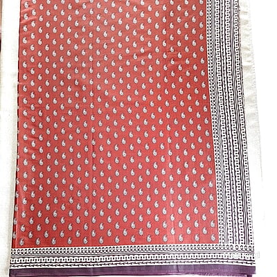 Brown MulMul Cotton Saree Brown MulMul Cotton Saree
