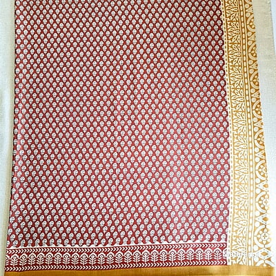 Maroon MulMul Cotton Saree