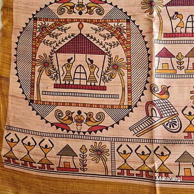 Golden Tussar Semi Silk Saree Golden Tussar Semi Silk Saree