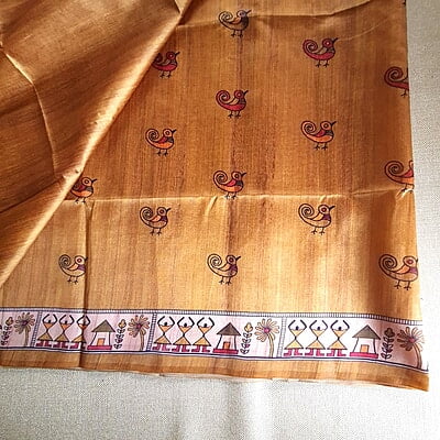 Golden Tussar Semi Silk Saree Golden Tussar Semi Silk Saree