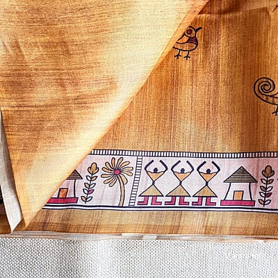 Golden Tussar Semi Silk Saree Golden Tussar Semi Silk Saree