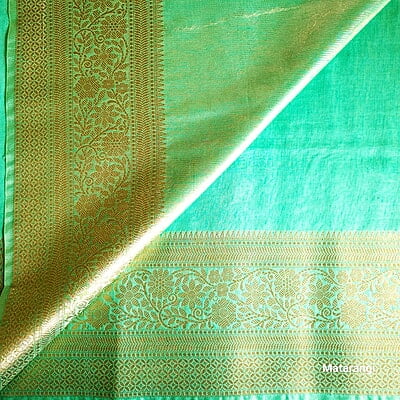Pastel Cyan Blue Pure Tussar Linen Silk Banarasi Saree Pastel Cyan Blue Pure Tussar Linen Silk Banarasi Saree