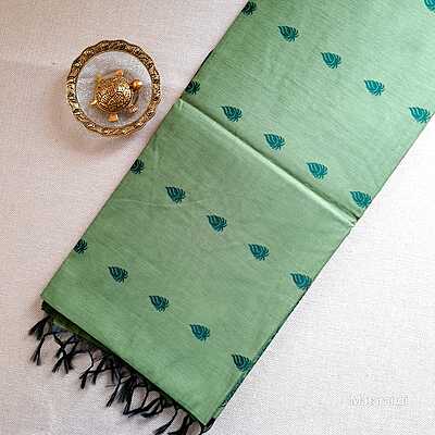 Green Cotton Silk Saree