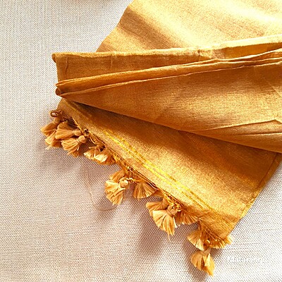 Golden Tissue Linen Saree Golden Tissue Linen Saree