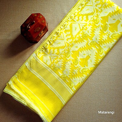 Yellow Dhakai Jamdani Saree