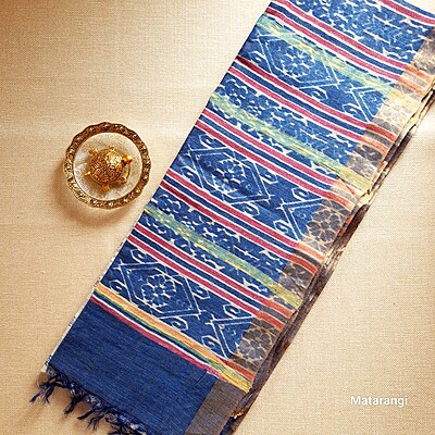 Navy Blue Semi Tussar Saree Navy Blue Semi Tussar Saree
