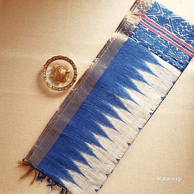 Navy Blue Semi Tussar Saree Navy Blue Semi Tussar Saree