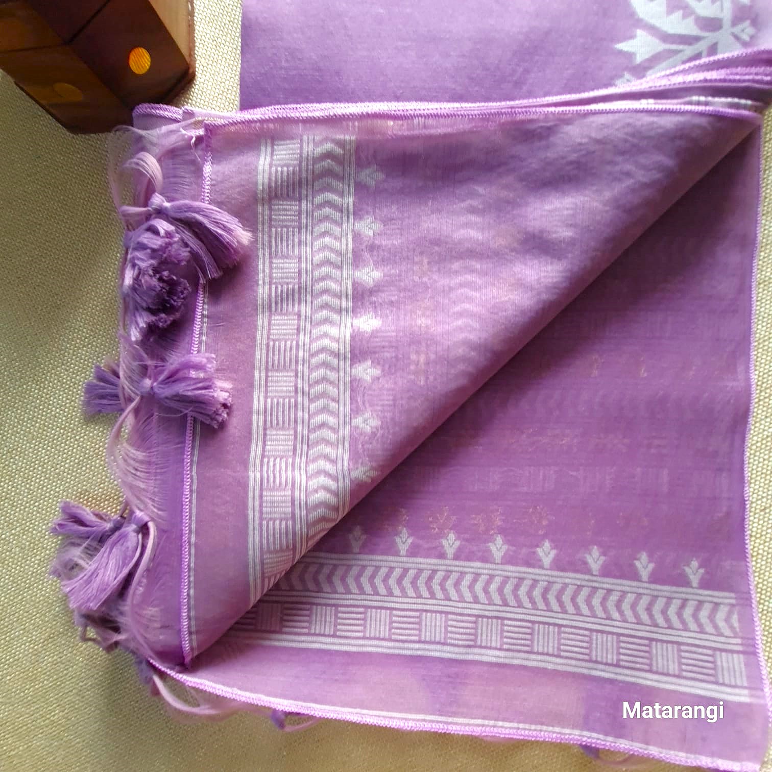 Matarangi Pastel Violet Munga Jamdani Saree Matarangi Pastel Violet Munga Jamdani Saree