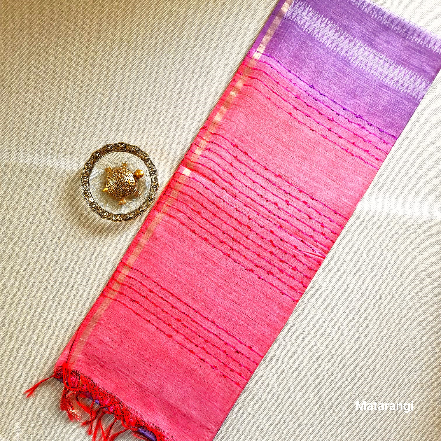 Matarangi Purple Semi Tussar Saree