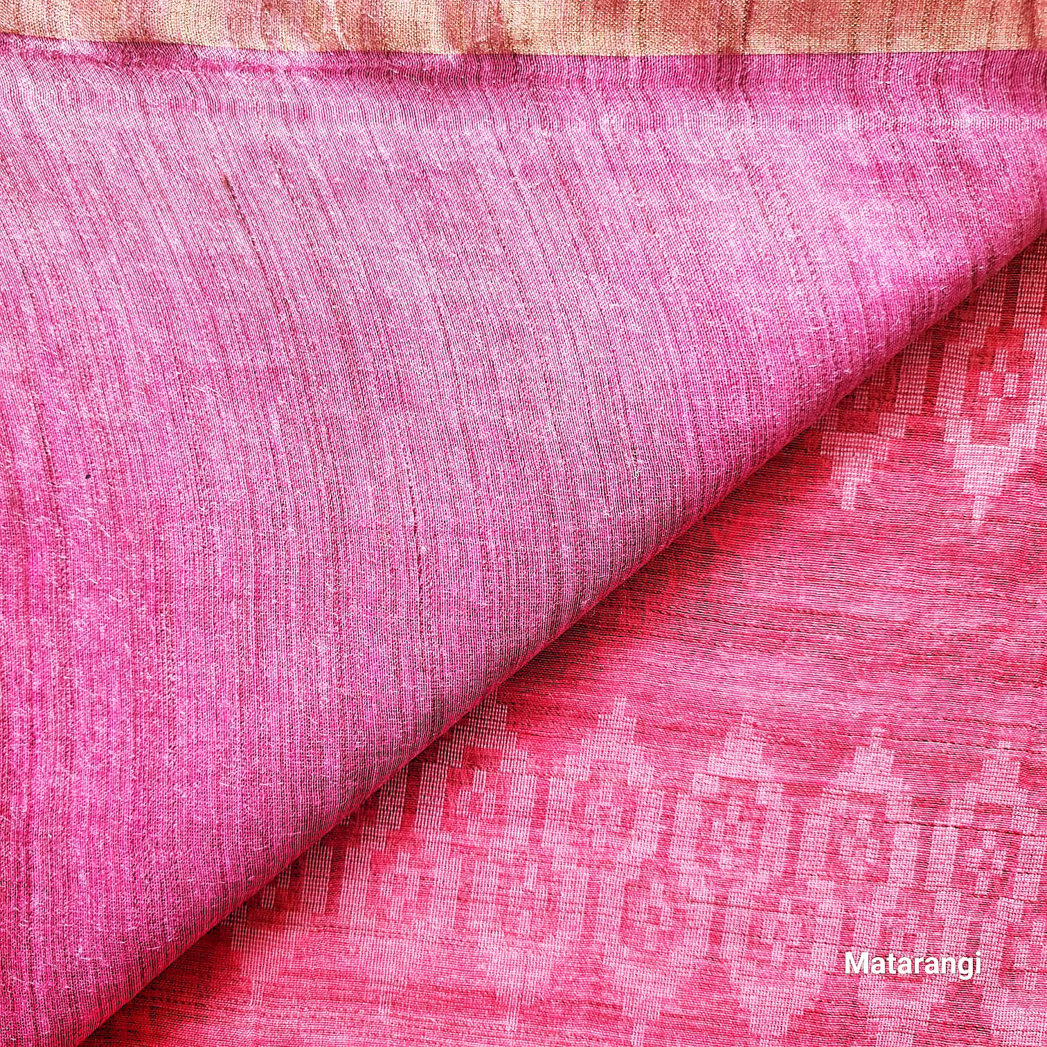 Matarangi Peach Semi Tussar Saree