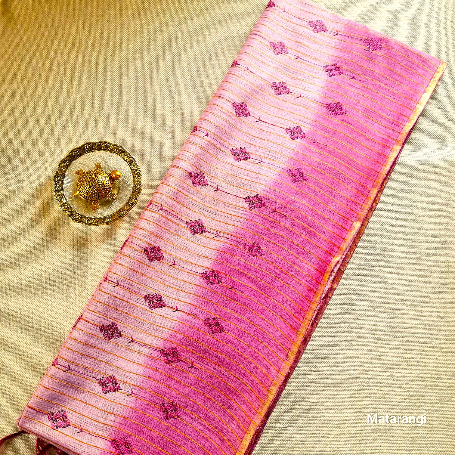 Matarangi Burgundy Embroidered Semi Tussar Saree Matarangi Burgundy Embroidered Semi Tussar Saree