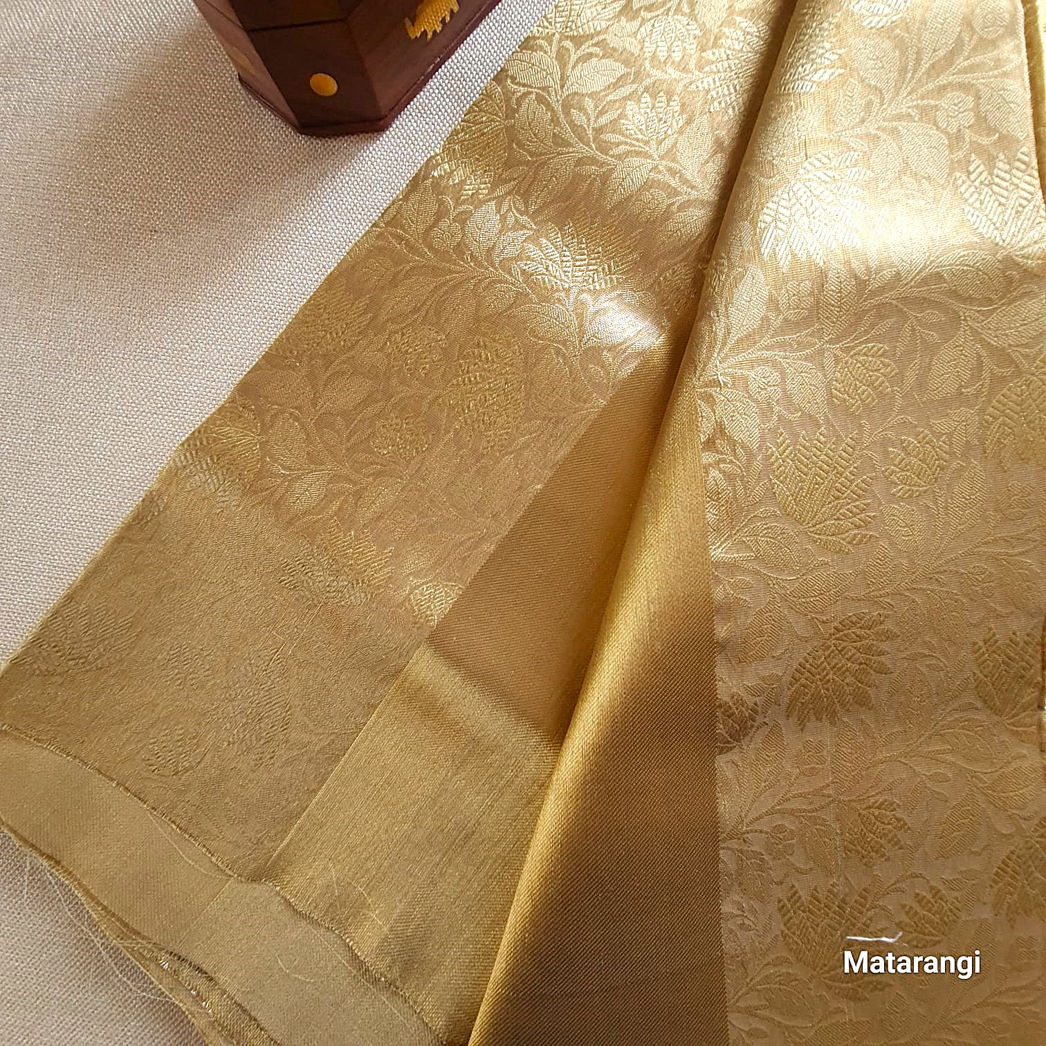 Matarangi Golden Brocade Tissue Silk Saree