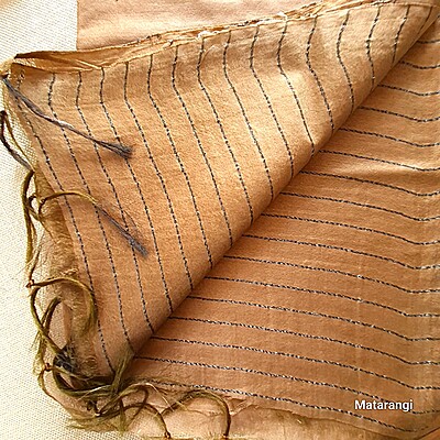 Matarangi Brown Semi Tussar Saree Striped woven saree Matarangi Brown Semi Tussar Saree Striped woven saree