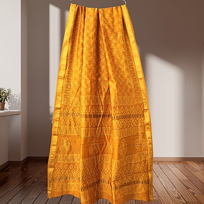 Matarangi Golden Yellow Maheshwari Silk Saree