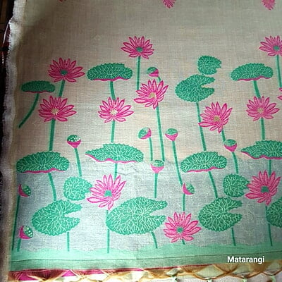 Pastel Green Premium Munga Cotton Saree Pastel Green Premium Munga Cotton Saree