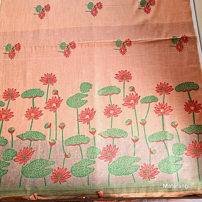 Pastel Peach Premium Munga Cotton Saree Pastel Peach Premium Munga Cotton Saree