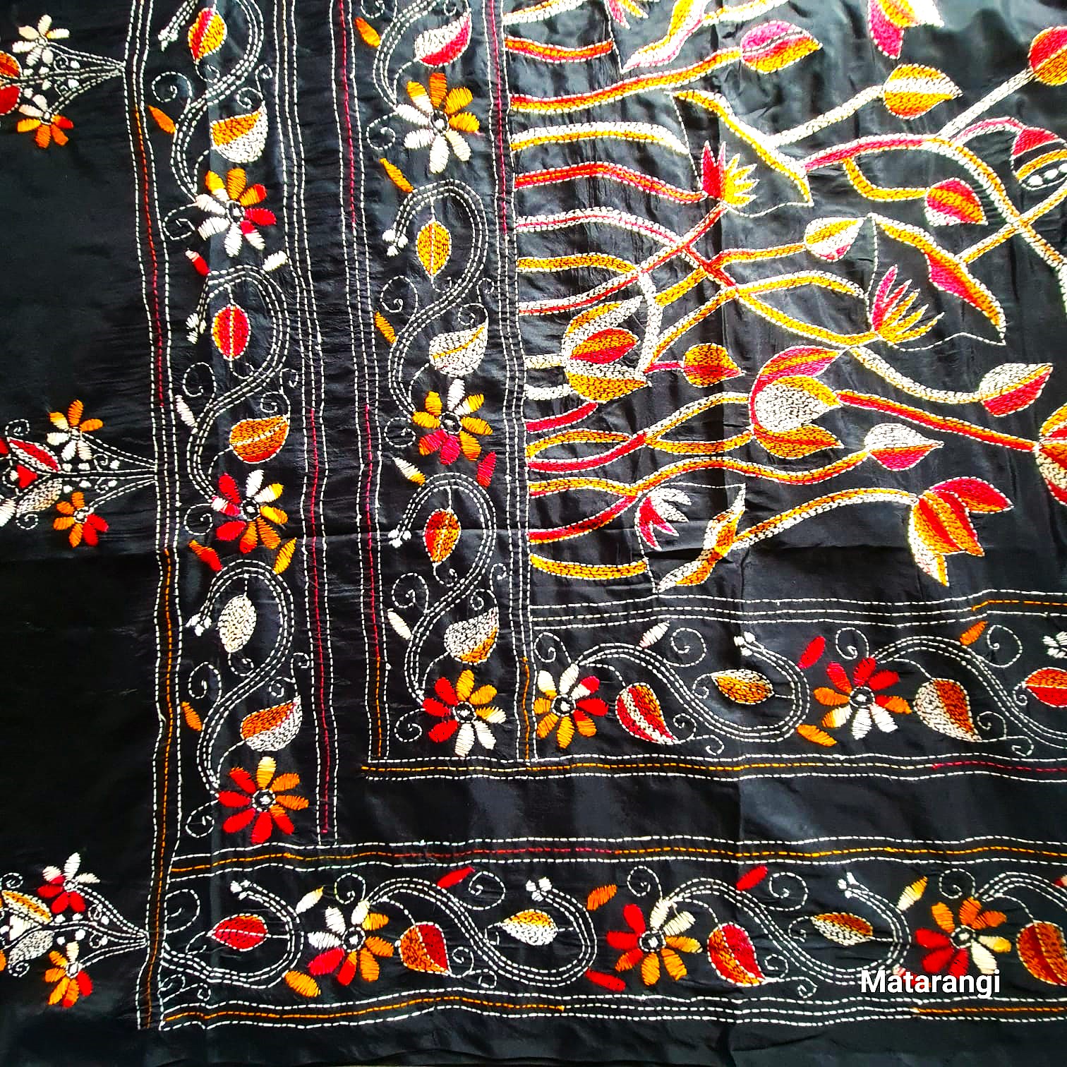 Black Handcrafted Kanta Bangalore Silk Saree Black Handcrafted Kanta Bangalore Silk Saree