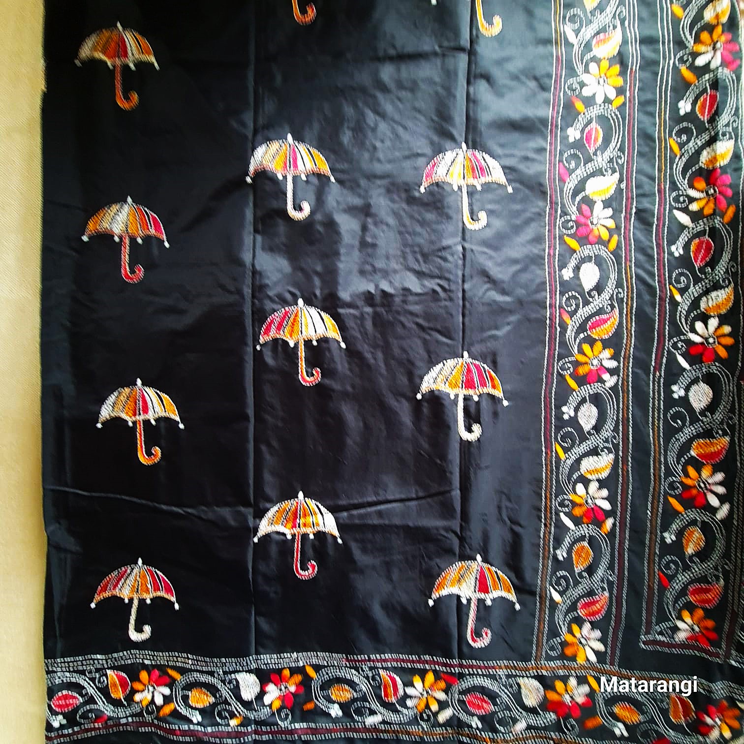Black Handcrafted Kanta Bangalore Silk Saree Black Handcrafted Kanta Bangalore Silk Saree